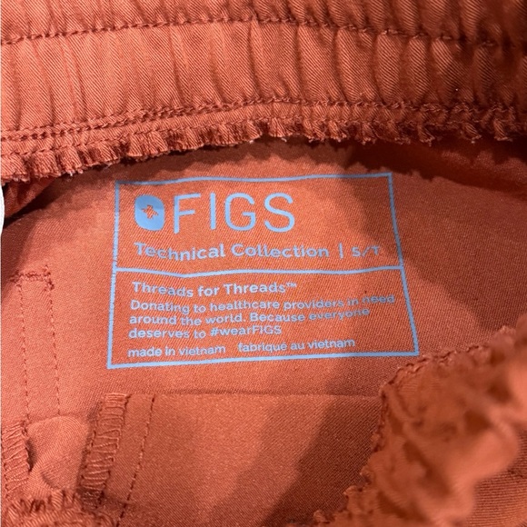 🧡 FIGS Zamora Jogger Scrub Pants Auburn Orange High Waisted Small Tall - Picture 9 of 16